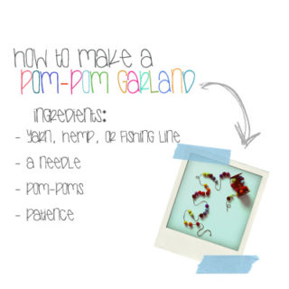 on the first day of december…. i made a pom-pom garland.  and, i have an idea!
