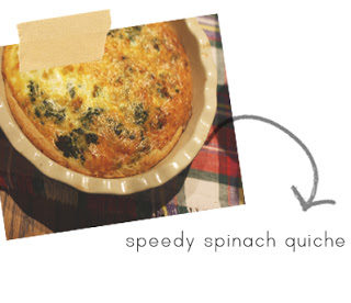 speedy spinach quiche.