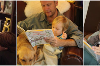 reading to babies.