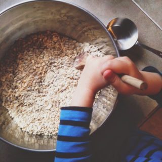 cooking with help.