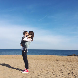 the beach in february.