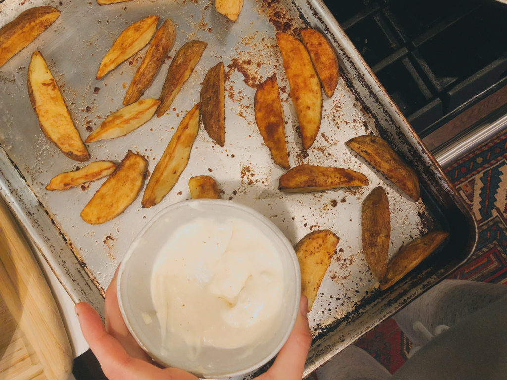 The Best Snack: Crispy, Seasoned Baked Potato Wedges (and Garlic Aioli)